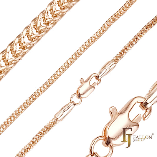 {カスタマイズ} 14K ゴールド、ローズゴールドメッキのフォックステール チェーン