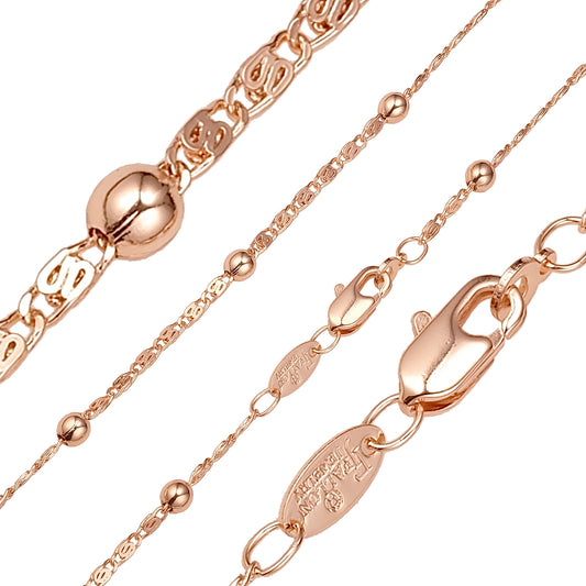玫瑰金串珠蜗牛链