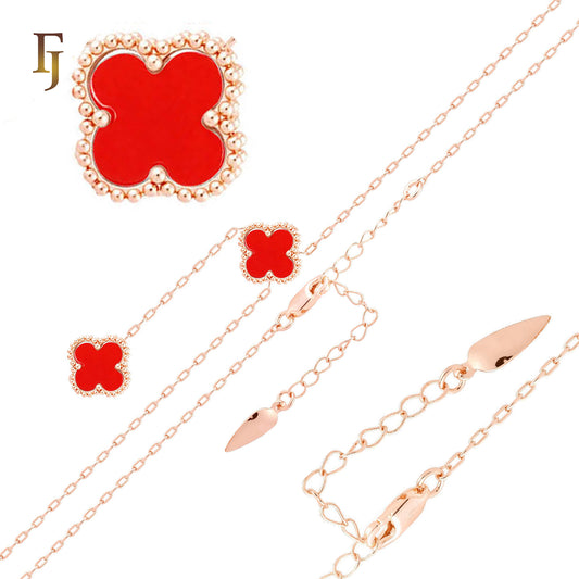 Classic Clover Beaded Four 2 Pieces Necklaces Chain
