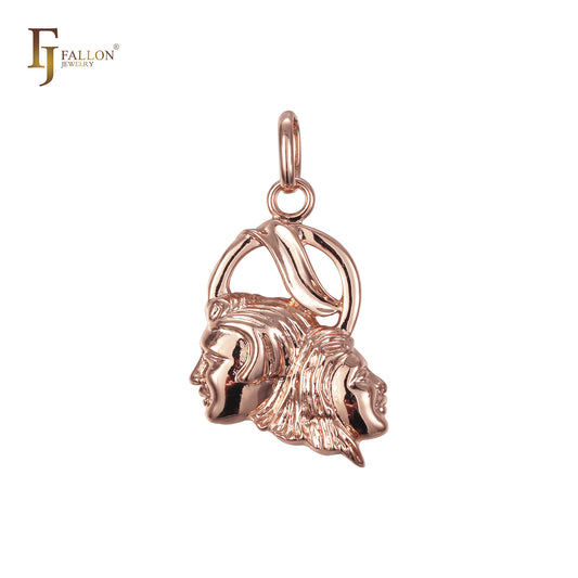 Colgante retrato del Zodíaco en oro rosa