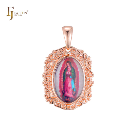 Religious portrait gallery pendant of Virgin Mary Guadalupe or Saint Matrona