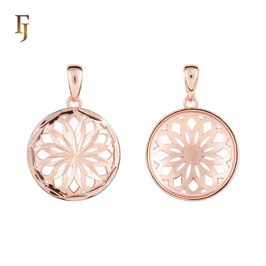 Toller zweifarbiger Anhänger aus Roségold mit Blütenblättern