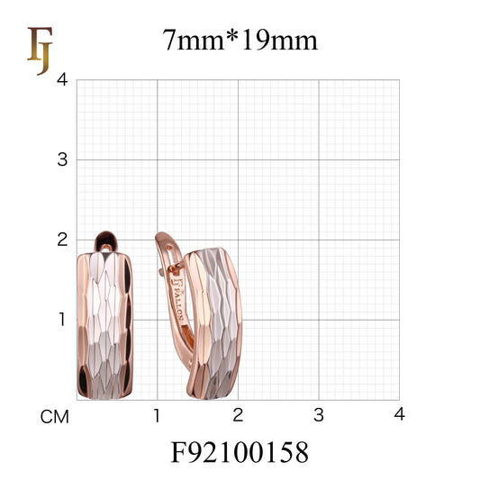 Brincos em ouro 14K, ouro rosa, duas cores de revestimento