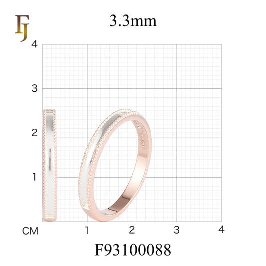 Anillo de bodas en oro rosa de 14 quilates, anillos bicolor.