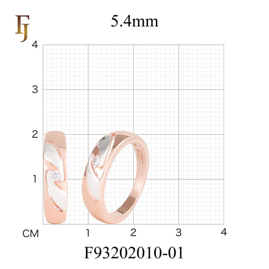 ローズゴールド ツートーン ソリティア リング