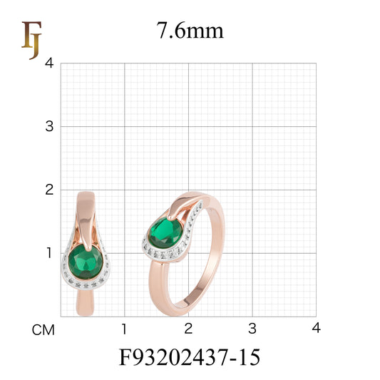 Двухцветные кольца-солитеры из Красное золото 585 пробы с крупными камнями