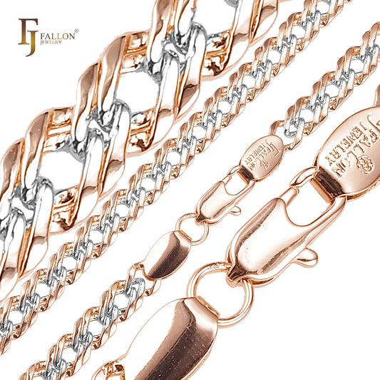 Correntes clássicas Rombo Link em ouro rosa