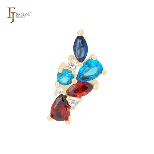 Подвеска из разноцветного смешанного фианита, 14-каратное золото, розовое золото