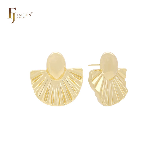 Серьги-гвоздики в форме балетной юбки из 14-каратного золота, розового золота и белого золота