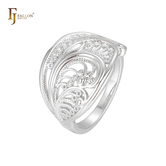 Anillos de filigrana renacentista chapados en Oro Rosa