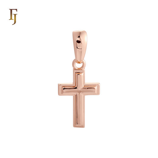 Solid Latin Cross Rose Gold Religious Pendant