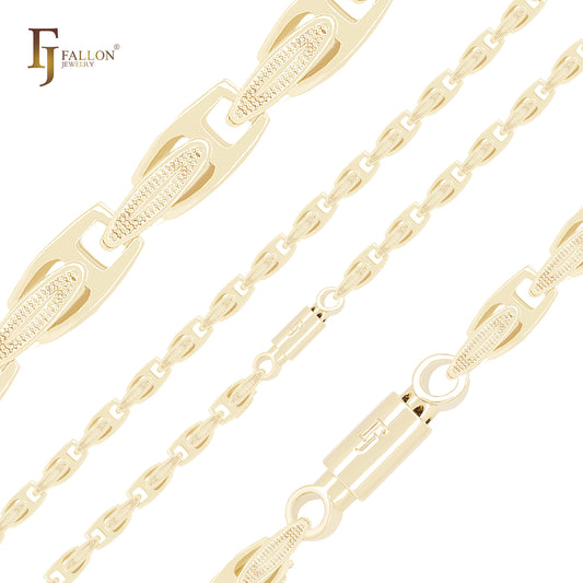 Fancy Buckle Lock link 14K Gold Fancy Link Chain