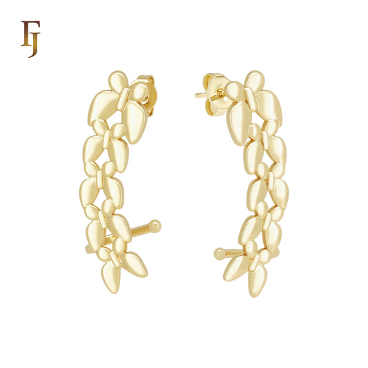 Butterfly strand cluster 14K Gold, Rose Gold Cuff Stud Earrings