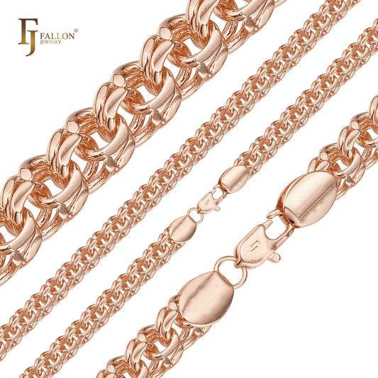 Rose Gold Bismarck spring double rolo link chains
