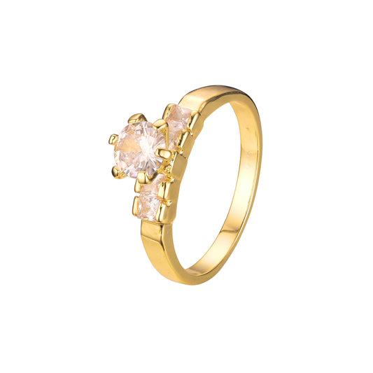 18K ゴールド、ホワイト ゴールド、14K ゴールド メッキ色の重ね付け可能なリング