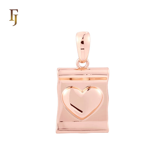 Scroll Reel of Heart Rose Gold Fashion Pendant
