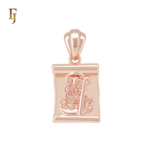 Scroll Reel of Portrait of a guard Rose Gold Fashion Pendant