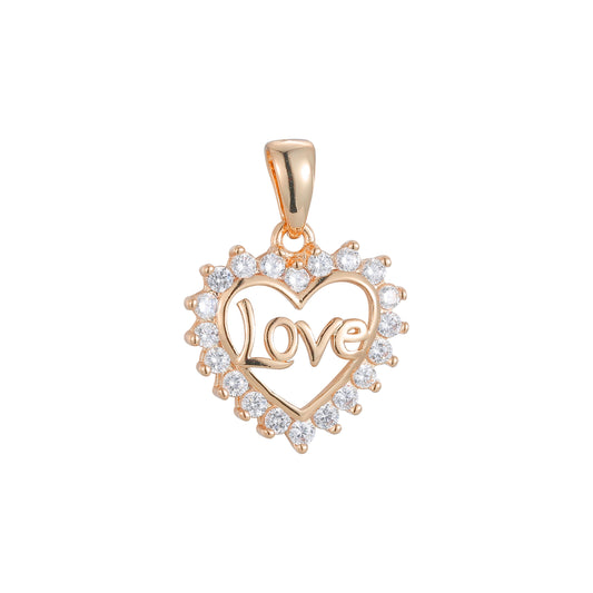 Кулон «Любовь и сердце» из Жёлтое золото 585 пробы, 18-каратного золота и Красное золото 585 пробы