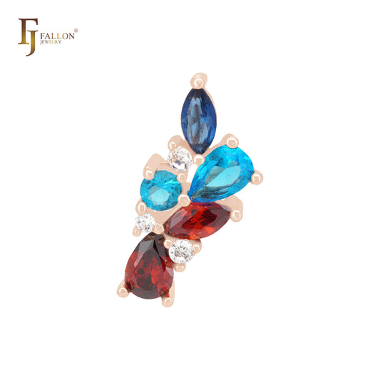Подвеска из разноцветного смешанного фианита, 14-каратное золото, розовое золото
