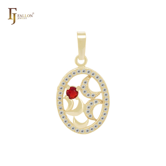 Подвеска из золота 14 карат с белыми фианитами