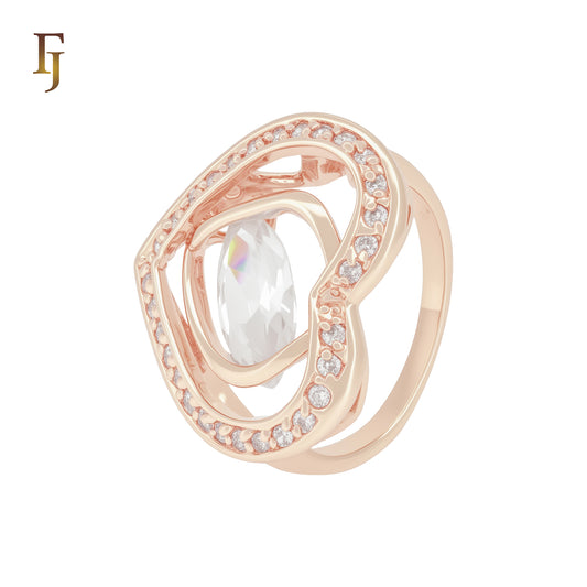 Hearted Clawed Marquise Solitaire Rose Gold Fashion Rings