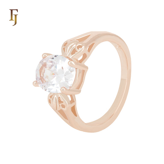 Solitaire white CZ Rose Gold Fashion Rings
