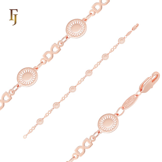 Hourglass mixed clock Rose Gold Fancy Link Chain