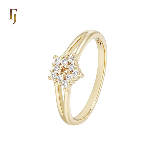 Stars of cluster white CZs 14K Gold Fashion RIngs
