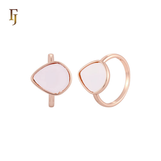 White or black plain onyx Rose Gold Fashion Rings