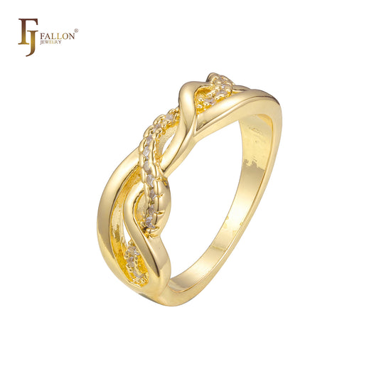 Двухрядные кольца из Красное золото 585 пробы, брусчатка