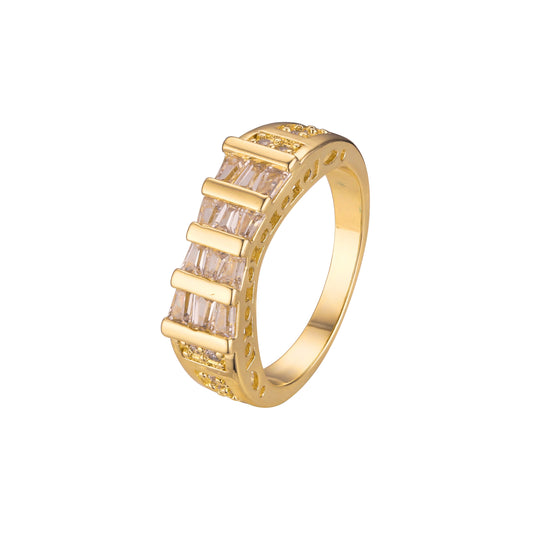 Anillos apilables en Oro de 18K, Oro Blanco, Baño de Oro de 14K colores