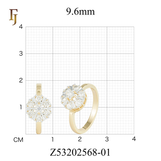 Anéis de cachos de flores em ouro 14K, ouro rosa, duas cores de revestimento