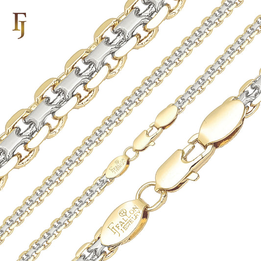 🔥 Bismarck weaving anchor double link chains plated in 14K Gold, 18K Gold, two tone