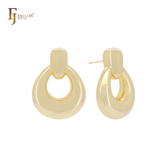 Серьги-гвоздики в форме замка и маятника из 14-каратного золота, розового золота, белого золота