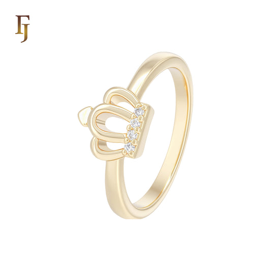 Little Crown of white Czs 14K Gold Rose Gold Rings