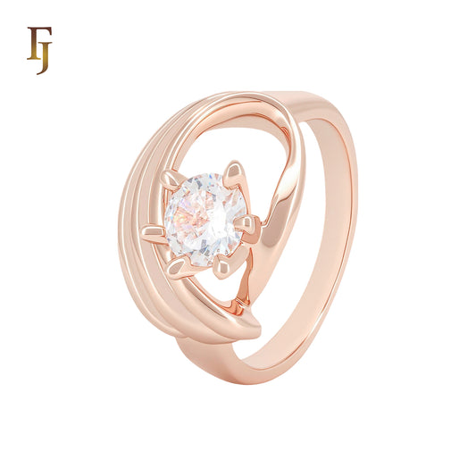 Embraced Solitaire white CZ Rose Gold Fashion Rings