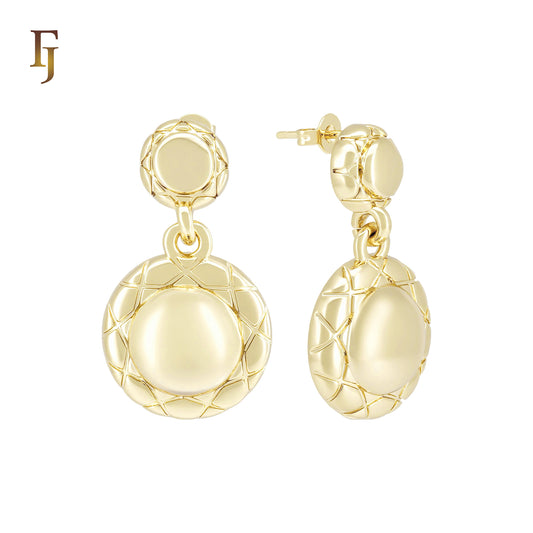 Double donut drop 14K Gold Stud Earrings