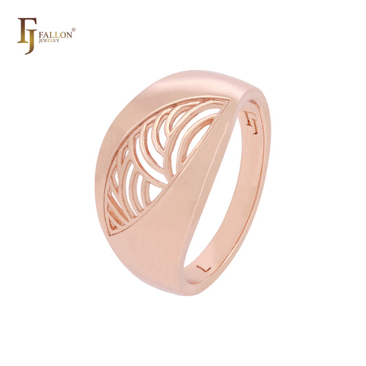 Oval wide Marquise Filigree Rose Gold Fashion Rings
