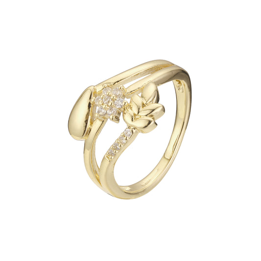 Кольца с простым дизайном из Жёлтое золото 585 пробы и покрытия из Красное золото 585 пробы