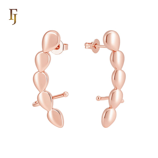 Drops strand 14K Gold Cuff Clip Stud Earrings