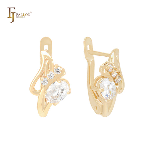 Pulseras de oro de 14 quilates con circonitas blancas mixtas y barra larga