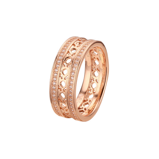 Anillos de alianza en colores de baño de oro de 18 quilates, oro blanco, oro de 14 quilates, oro rosa