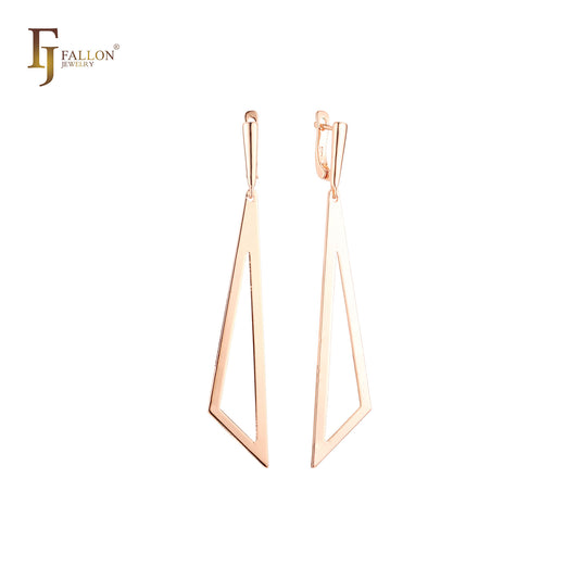 Tall Triangular drop Rose Gold Russian Lock