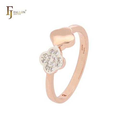 Double Clover Rose Gold Fashion Rings