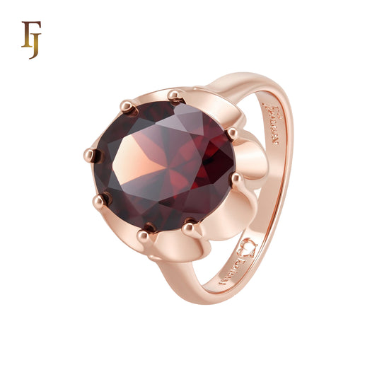 Colorful Big Rounded SOlitaire CZ Rose Gold Fashion Rings