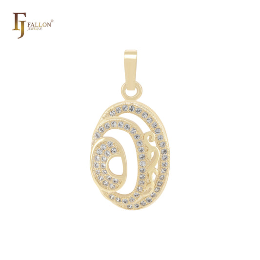 Подвеска из золота 14 карат с белыми фианитами