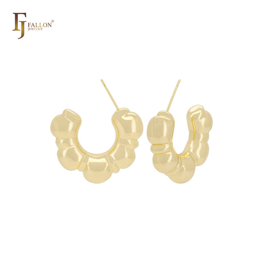 Альтернативные серьги-гвоздики в форме пузырей C из 14-каратного золота, розового золота и белого золота