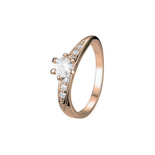 Cluster weiße Zirkonia 14 Karat Gold Ehering-Set