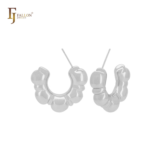 Альтернативные серьги-гвоздики в форме пузырей C из 14-каратного золота, розового золота и белого золота