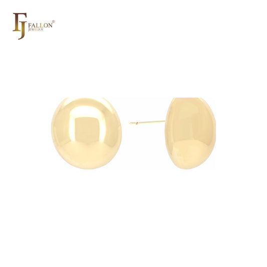 Серьги-гвоздики из блестящих полубусин в форме сферы из 14-каратного золота, розового золота и белого золота